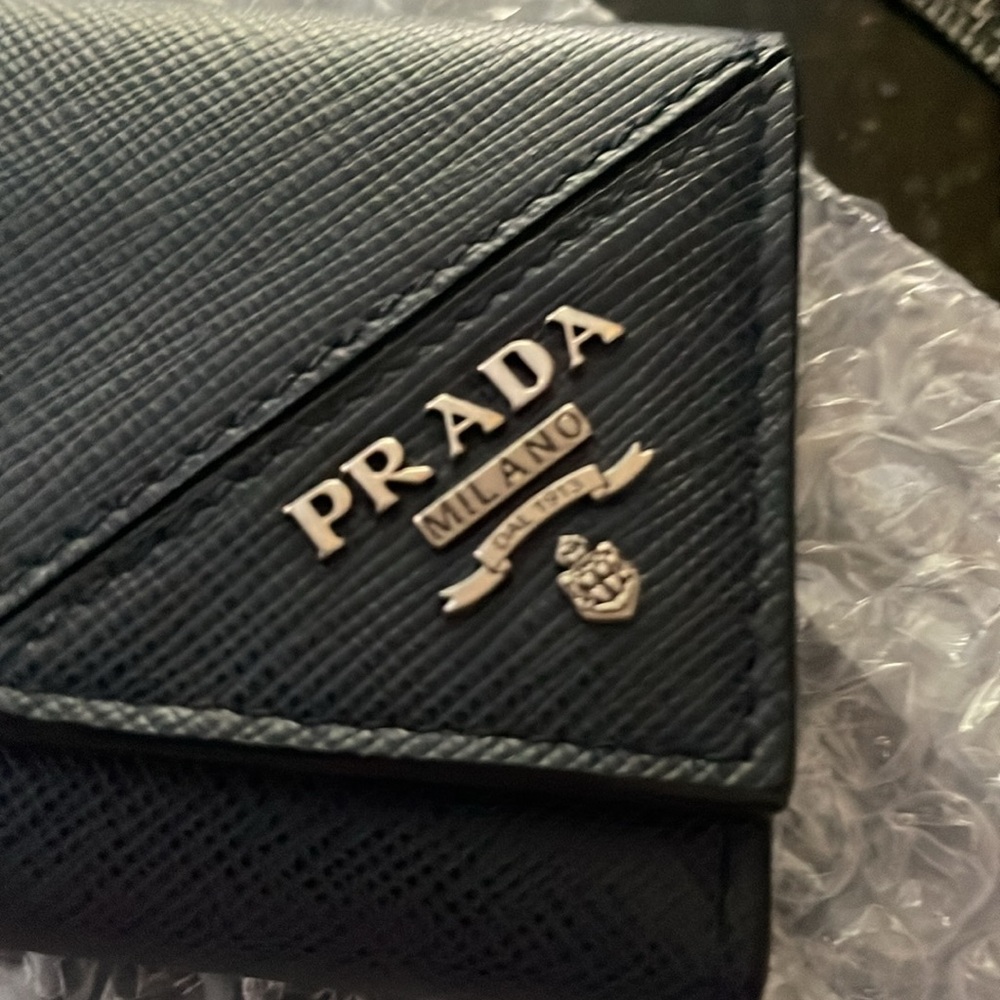 Prada Dark Blue Leather Key Holder - Picture 6 of 7